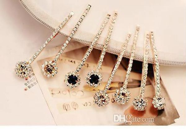

2019 new fashion long rhinestone hair clip fashion stones hair jewelry for women crystal hair accessories, Golden;silver