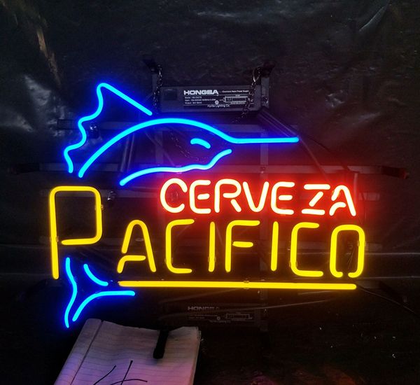 

cerveza pacifico неоновая вывеска реклама бар развлечения клуб украшения художественный дисплей настоящее стекло лампа металлический каркас