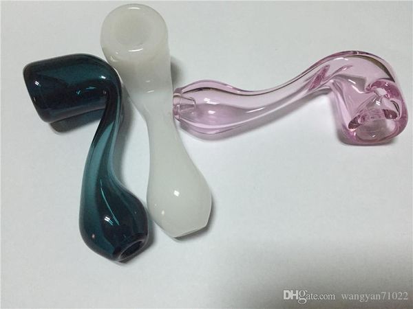 Laboratórios de vidro Heady colorido sherlock tubo de mão de vidro fumar tabaco SPOON tubo de alta qualidade preço barato