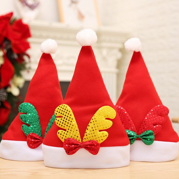 

christmas hat antler sequins grade plush pulled wool hat kids cap grade christmas decorative style festive