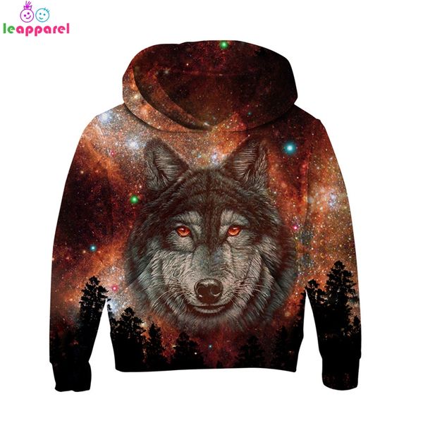 

new autumn baby girl clothes boys hoodies 2019 forest space galaxy print 3d hooded coat pullover hoody kids sweatshirts, Black