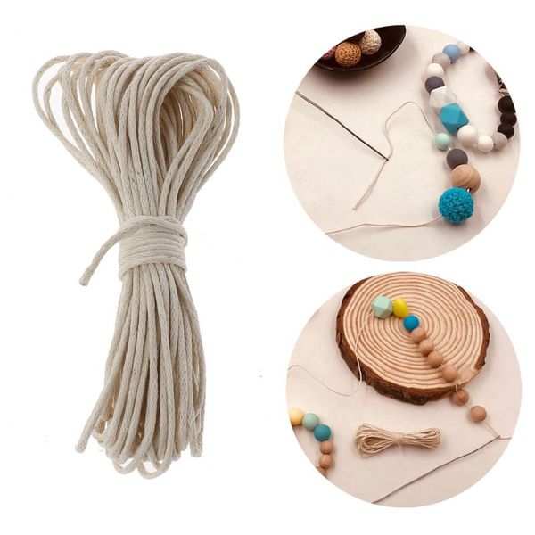 

waxed cotton cord baby teether accessories 5m rope waxed twisted string thread line for diy jewelry making teething necklace