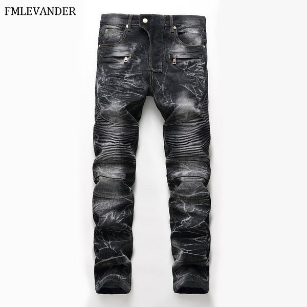 

new fashion design plus size 42 jean homme straight pants skinny jeans men, Blue