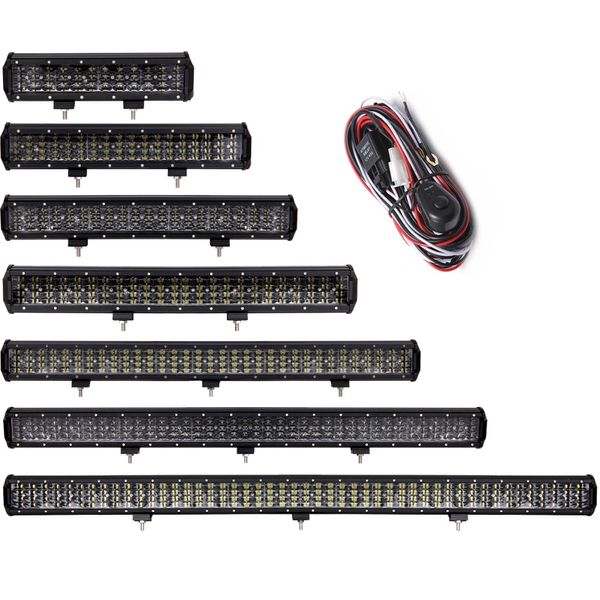 

offroad 12 17.5 20 23 31 36 44 inch led work light bar car truck 4x4 4wd atv wagon pickup trailer tractor suv boat lamp 12v 24v