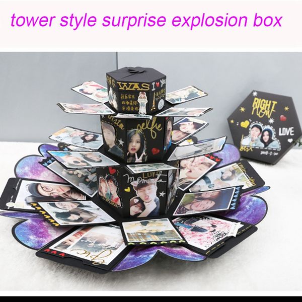

ps album creative towel 3 layers diy scrapbook p album biggest surpries explosion box christmas wedding party gift