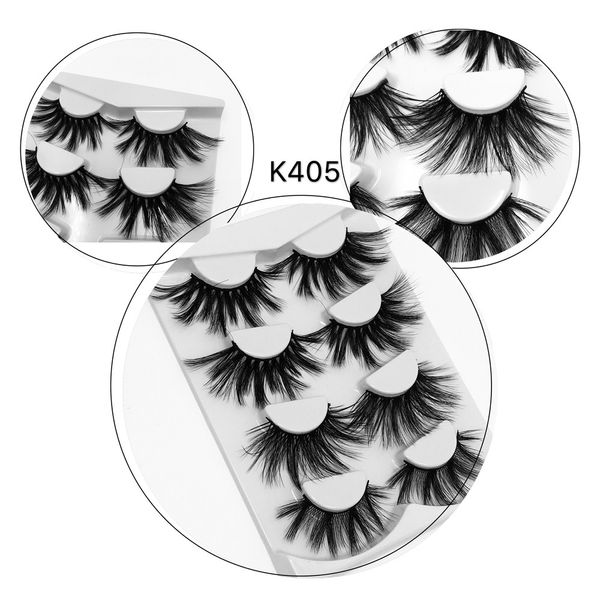 

4 pairs of 25mm multilayer 5d stereo mink hair fake eyelashes natural nude makeup false eyelashes 50 sets dhl