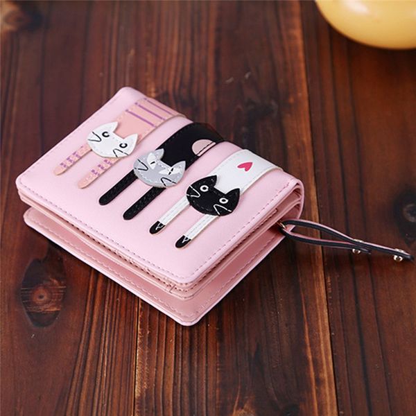 

women fashion wallet women wallet for credit cards lichee pattern solid single pull deer head wallte coin bag, Red;black
