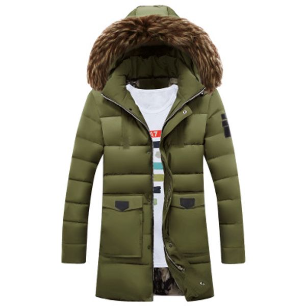 

новый зимний длинный куртка пальто мужская верхняя одежда мода капюшоном мягкий стеганый теплые мужские куртки меховой воротник с капюшоном, Black;brown