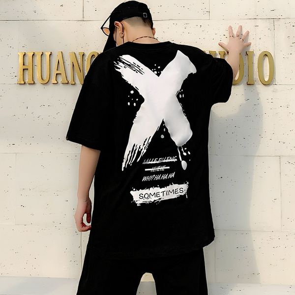 

rock asap rocky men t shirt new summer hip hop shirt camisetas hombre ay streetwear cotton short sleeve t-shirt, White;black