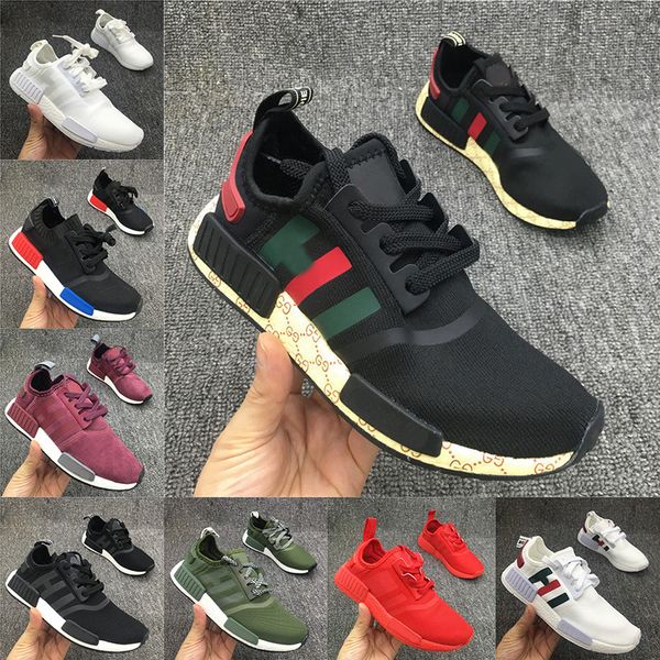 

NMD R1 Primeknit PK Perfect кроссовки для женщин Мужчины Черный Белый Высокое качество NMD Runner