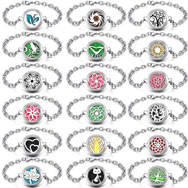 

2019 aroma jewelry angel wings style bangle stainless steel essential oil diffusing perfume magnetic locket adjustable bracelet, Black