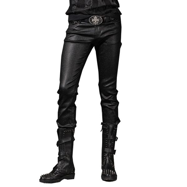 

2019 men's clothing gd hair stylist fashion hip hop non mainstream punk bright elastic casual pants plus size costumes, Black