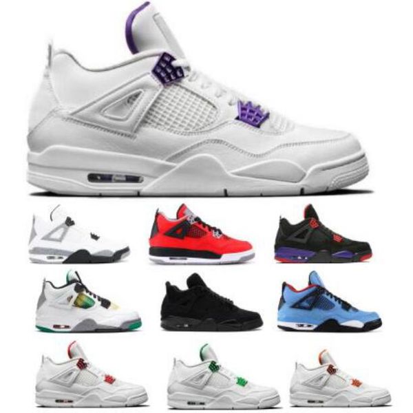 

2020 4 4s mens women basketball shoes black cat neon metallic pack pure money what the raptors lucid purple cactus jack trainers sneakers