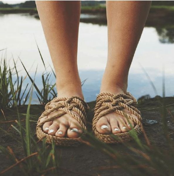 Hot Sale-Gladiator Rope Sandals for Women Men Unisex Summer Shoes Natural Beach Sandals Slides Flip Flops Handmade Beige