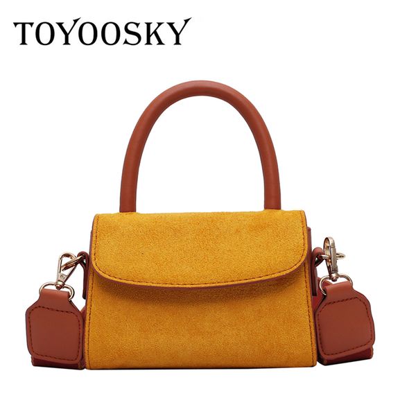 

toyoosky new fashion women's messenger bag scrub flap bag nubuck leather small crossbody bags shoulder women handbag black 2019