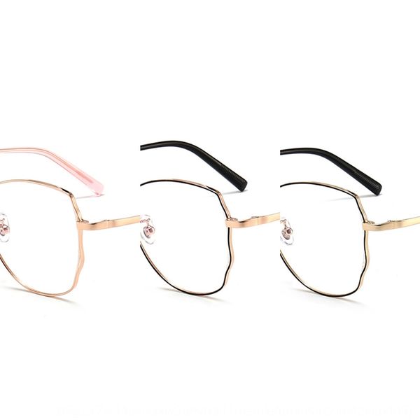 

high-end anti-blue men's titanium alloy myopia myopia glasses frame women's irregular metal plain glasses, Silver