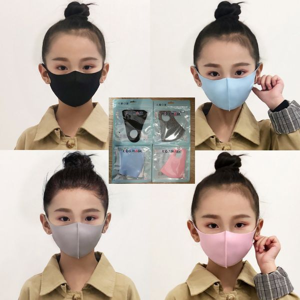 

kids 4-12Y Fast Ship Designer face mask ice silk Reusable washable children cartoon Cotton masks in stock top sale