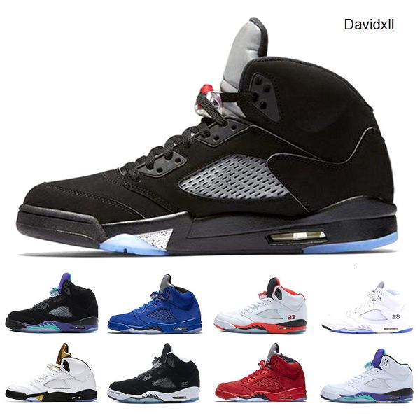 

2019 mens designer basketball shoes 5 5s bred red suede white cement space jam oreo og metallic black men sports sneakers size 7-13