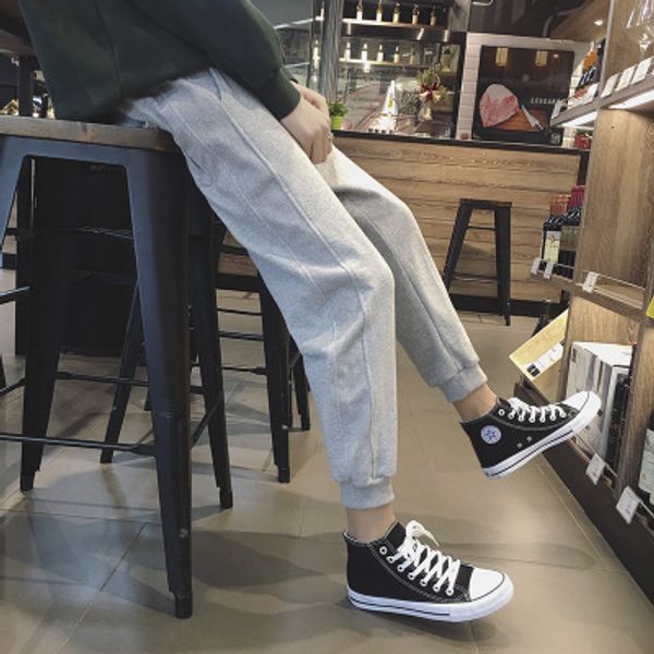 

men designer pants personalized tide brand winter sports pants plus velvet thick long-legged clothing 2020 winter new, Black