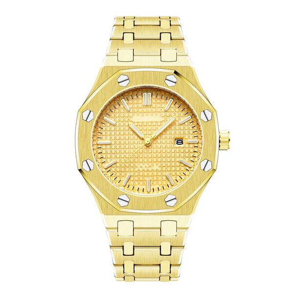 

мода мужские часы лучший бренд кварцевые часы мужчины повседневная royal oak сталь водонепроницаемый спортивные часы relogio masculino, Slivery;brown