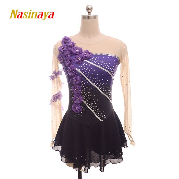 

nasinaya figure skating dress customized competition ice skating skirt for girl women kids patinaje gymnastics performance 109