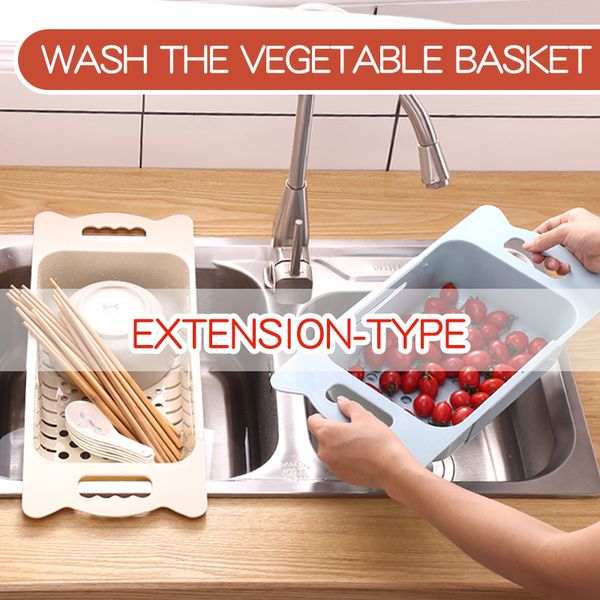 

modern plastic kitchen baskets dish drainer rack dish basket adjustable over the sink rustproof storage utensil for kitchen