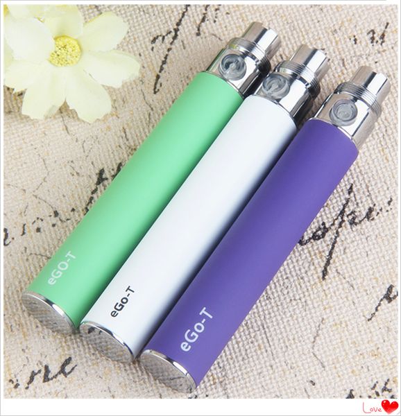 MOQ 10Pcs eGo-T Bateria 510 Fios 650mAh 900mAh 1100mAh E-Cigarros para BUD Cartucho de Vidro Cerâmica Vaporizador eGo eCigs Vape Pen 10 Cores