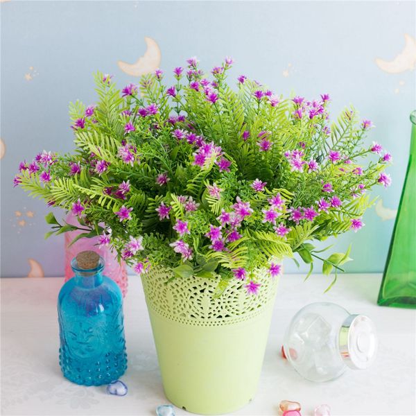 

vivid p.tenuiflora green plastic grass plants artificial flower babysbreath wedding home christmas decor party office flower