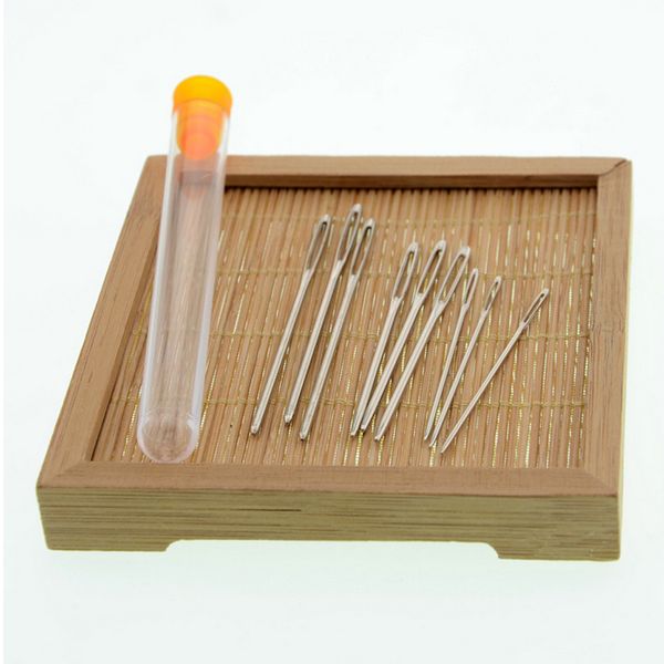 

9 pieces large-eye blunt needles steel yarn knitting needles sewing needles silver, Black