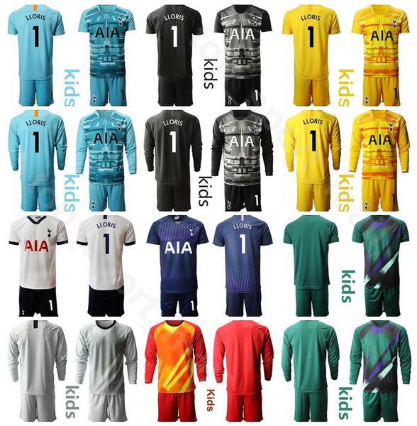 

youth kane jersey long set spur kids goalkeeper gk soccer lamela son dele dembele eriksen dier vertonghen children football shirt kits, Black