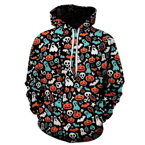 

men women mode 3d print long sleeve couples hoodies blouse hip hop coats oversized sweatshirts slim fit pullover hoodies, Black