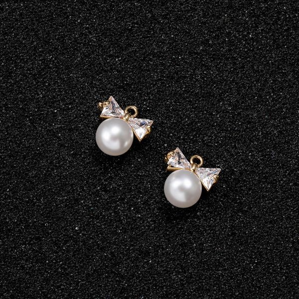 

1pair diy jewelry accessories pearl rhinestone pendant for elegant women girl handmade making gold sliver fine quality wholesale, Blue;slivery