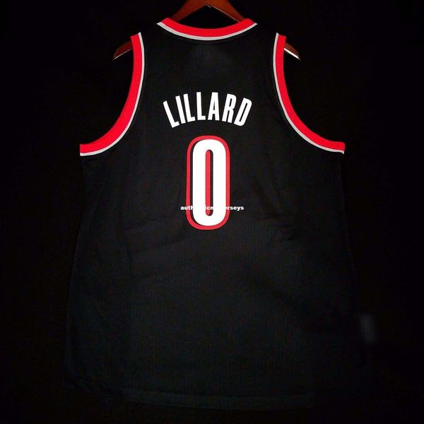

100% сшитый жилет damian lillard из трикотажа мужская майка размера xs-6xl сшитые баскетбольные майки ncaa, Black;blue