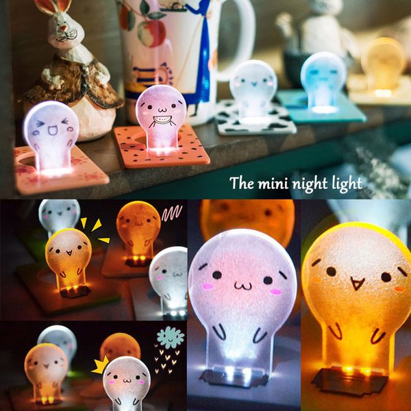 

10 стилей нового дизайн портативного светодиодных карт карманного свет мини бумажник лампочки размер складный ночник креативный детский прик