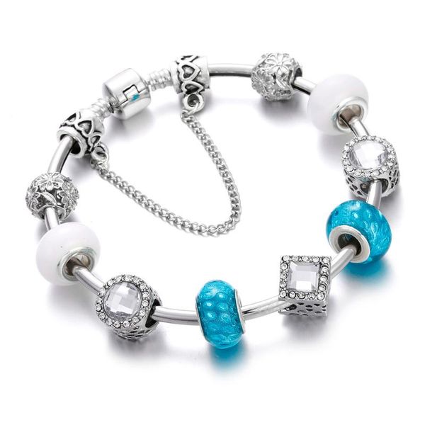 

boho women bracelet white blue crystal beaded ladies chain bracelets bangles luxury jewelry femme gift diy ing, Black