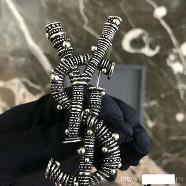 

ретро мода silver y-стили письма брошь штыри марка письма корсаж шарф clips девушки женщин свадебные аксессуары ювелирные изделия броши, Gray