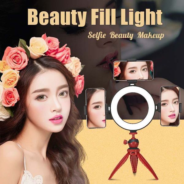 

pgraphy led selfie ring light 16cm dimmable phone ring lamp studio p video mirrors camera light makeup+phone clip holder