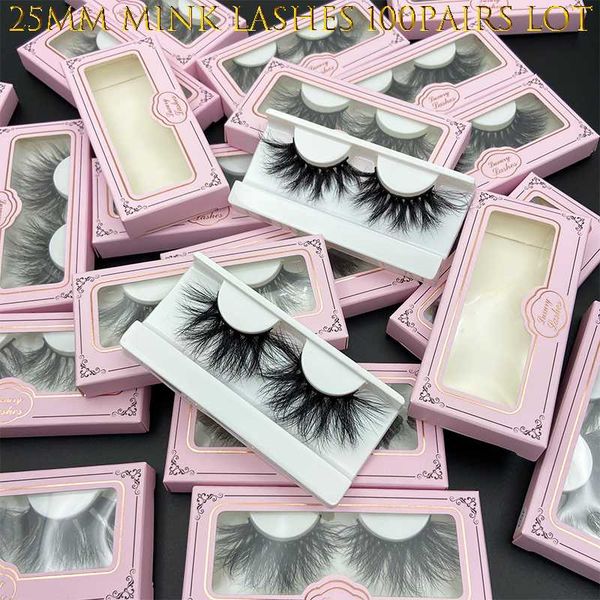 

false eyelashes mikiwi 100pairs wholesale 25mm 3d mink lash big dramatic eyelash 21styles real handmade packaging pink paperbox