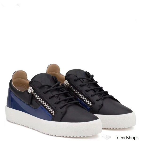 

новый 2019 мужская женская черная кожа с canvas лоскутная low top double zip тапки, brand повседневная обувь 35-46 drop доставка mm189601