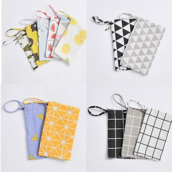 

19 style cotton coin purse money storage bag zipper pouch women lady mini wallet wholesale
