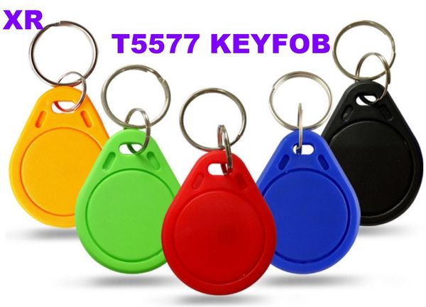 T5577 125kHz Key FOB Kopie Umschreibung Rewritable beschreibbare Umschreibung EM ID T5577 Keyfobs RFID-Tag-Ring-Karte Näherungs-Token-Zugang Duplikat Keytag 100pcs