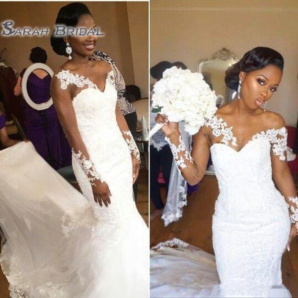 2020 Elegant African American Black Girl Wedding Dress 2019