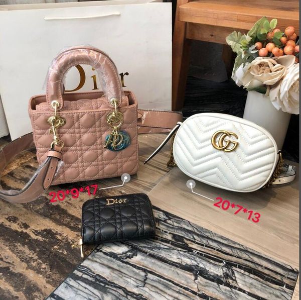 

three-piece set of selling fashion designers handbags, selling models, leather goods, leather handbags, shoulder bags--15