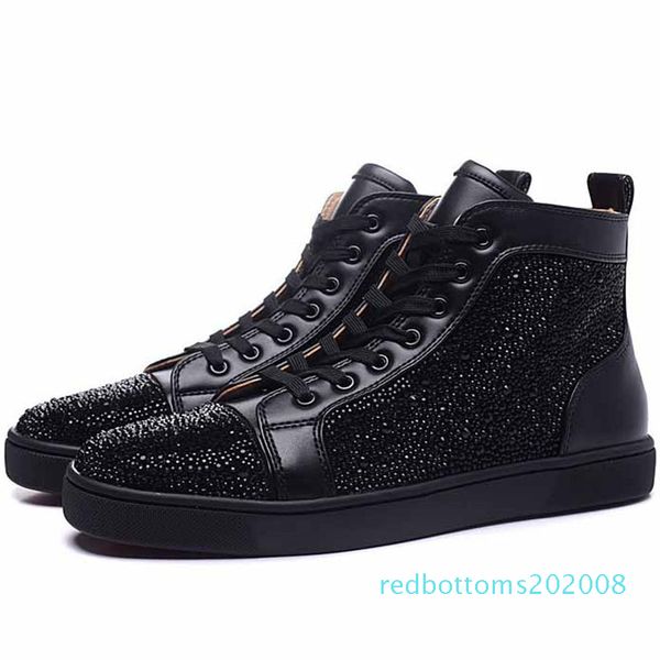 

designer red bottoms sneakers studded spikes shoes designer luxury red bottoms for men women s7 r08, Black