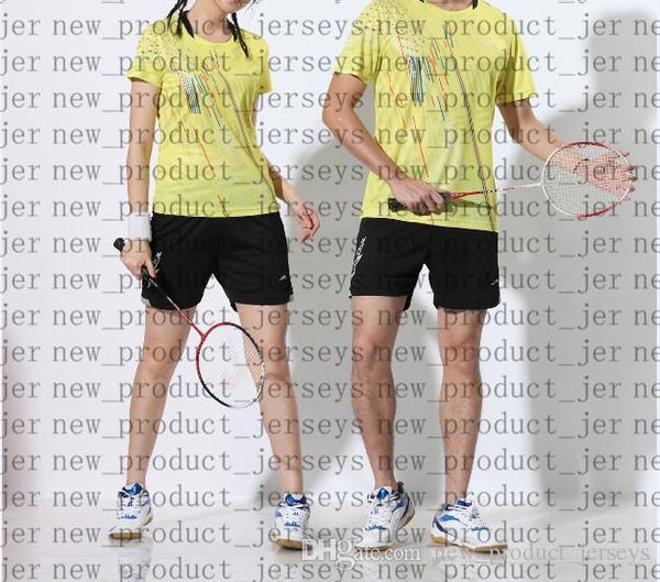 

23 badminton wear couple 44 models 17 t-shirt 13 short-sleeved 25 quick-drying color matching prints not faded table tennis 35 sportswear, White;yellow