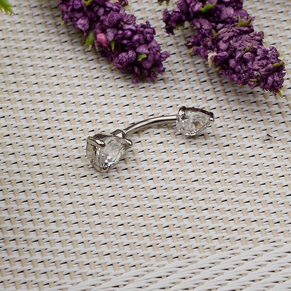 

14g/1.6mm teardrop zircon crystal belly button bar navel ring belly piercing jewelry, Slivery;golden