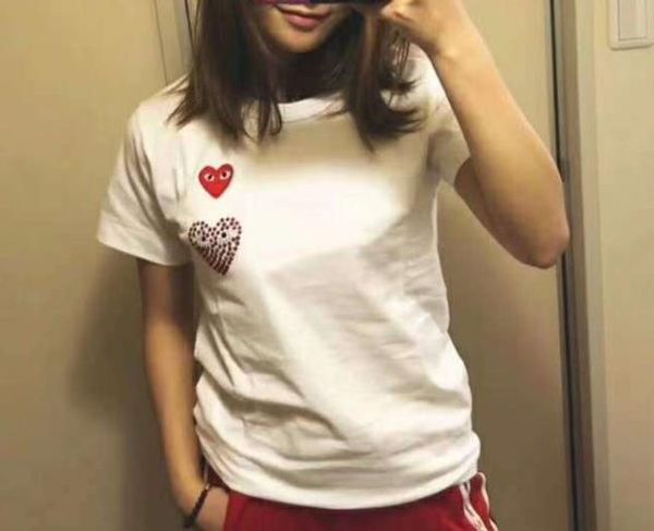 

Hot Womens Tshirts Fashion P Heart Printed Short Sleeved Shirts Love Rhinestone Girls Clothes Women Tees