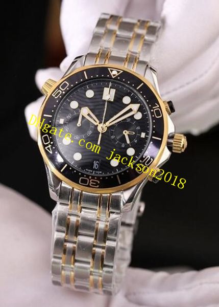 

new 10 style luxury watch two-tone se@master chronograph 210.32.44.51.01.001 41mm stainless steel bracelet quartz mens fashion watches, Slivery;brown