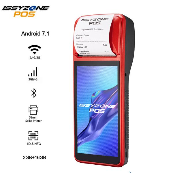

issyzonepos pda handheld pos терминальный принтер с 1d сканером штрих кодов pda 4g wifi с камерой квитанционный принтер для мобильного заказ