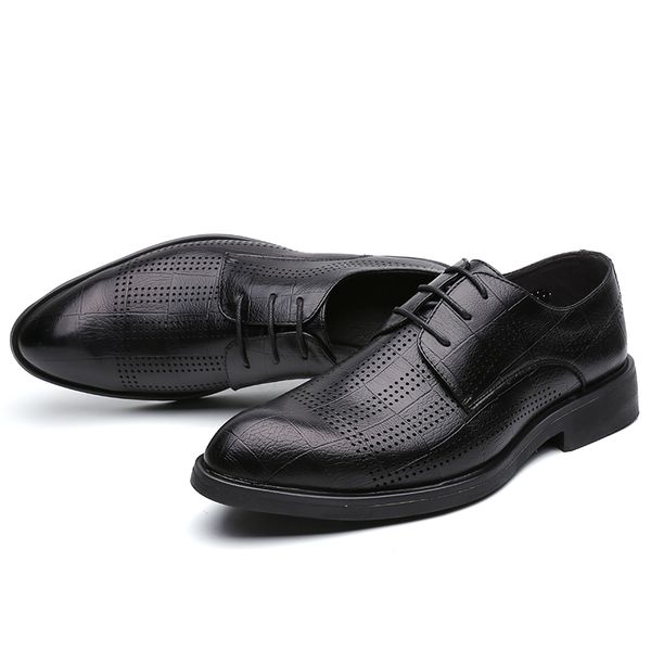 

mens summer breathable pointed toe casual cushioned comfort derby oxford business formal dress shoes for men black size 6